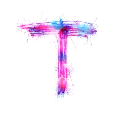 Pırıltı ışık alfabe T.