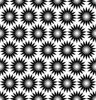 Siyah ve beyaz çiçek tarzı, soyut bac ile seamless modeli