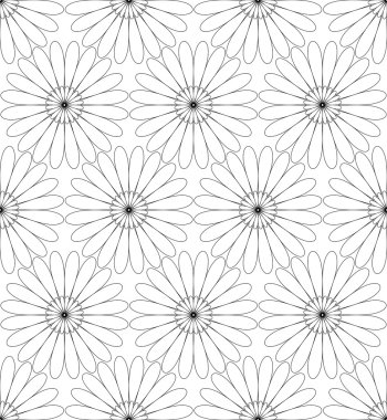 Siyah ve beyaz çiçek tarzı, soyut bac ile seamless modeli