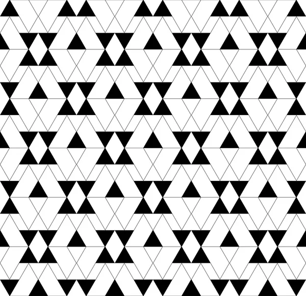 Black and white geometric seamless pattern with triangle and tra — Stock Vector