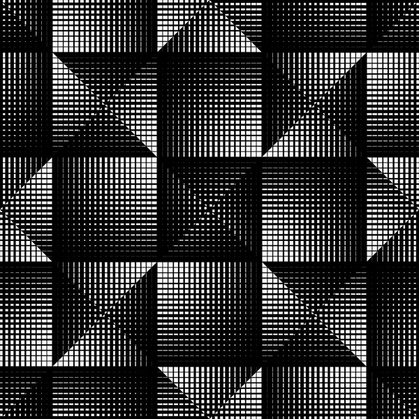 Schwarz-weiße geometrische nahtlose Muster, abstrakter Hintergrund — Stockvektor