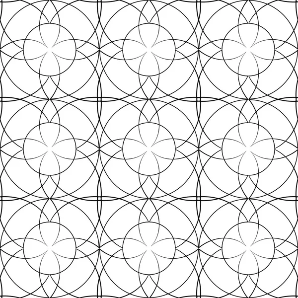 Черно-белый бесшовный узор с цветочным стилем, — стоковый вектор