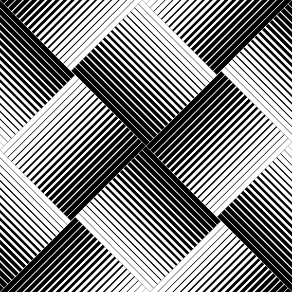 Siyah ve beyaz çizgili geometrik seamless modeli. — Stok Vektör