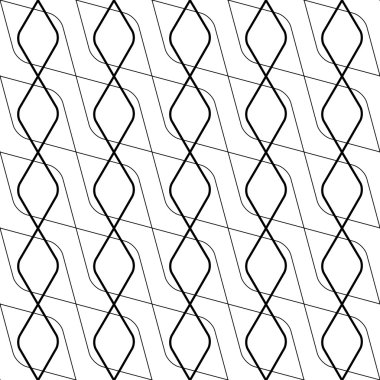 siyah ve beyaz geometrik seamless modeli soyut b hattı ile