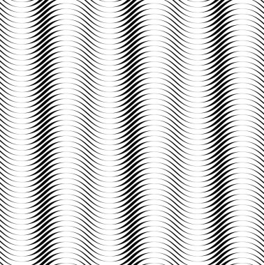 Siyah ve beyaz seamless modeli dalga çizgi stili, soyut backg