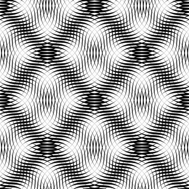 Siyah ve beyaz seamless modeli dalga çizgi stili, soyut backg