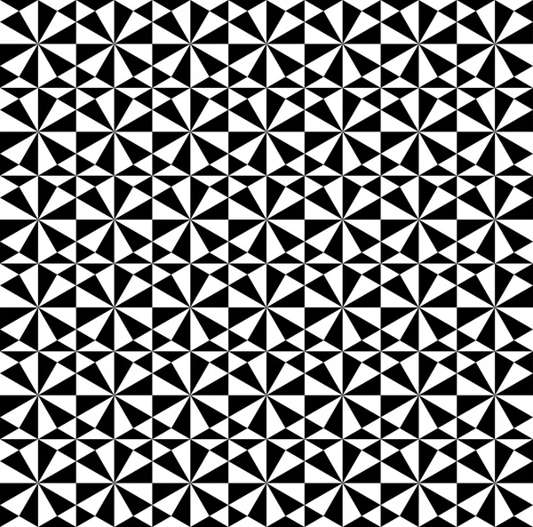 黑色和白色几何无缝模式与三角形，求同 — 图库矢量图片