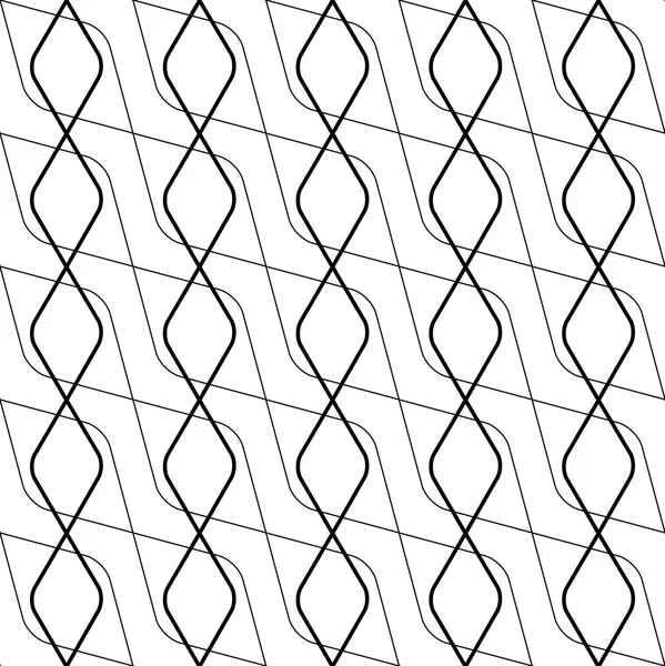 Siyah ve beyaz geometrik seamless modeli soyut b hattı ile — Stok Vektör
