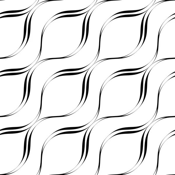 Schwarz-weiß nahtlose Muster Wellenlinien Stil, abstrakte Backg — Stockvektor