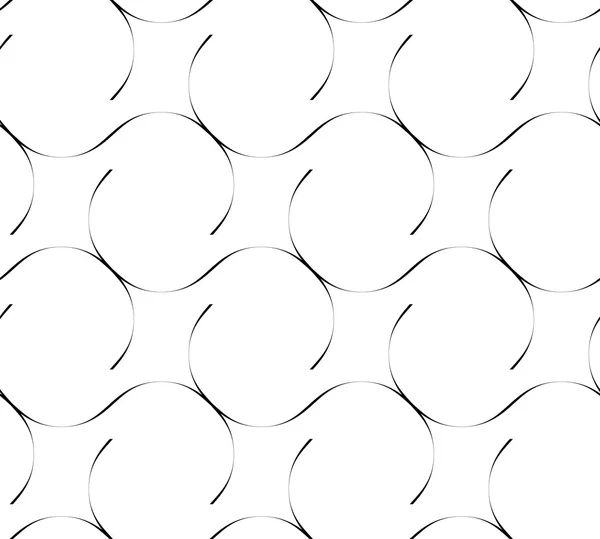 Svart och vitt seamless mönster våg linjestil, abstrakt backg — Stock vektor
