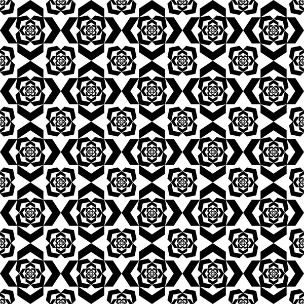 Zwart-wit geometrische naadloze patroon, abstracte achtergrond. — Stockvector