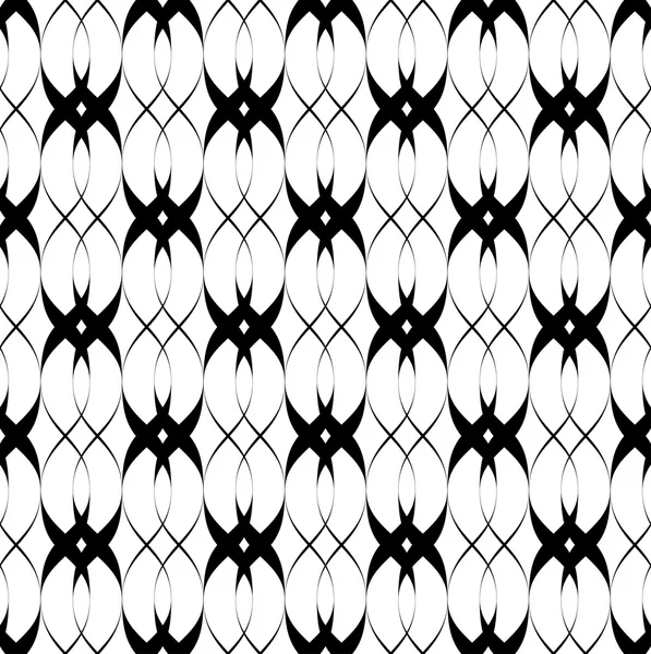 Zwart-wit naadloze patroon twist lijnstijl, abstracte terug — Stockvector