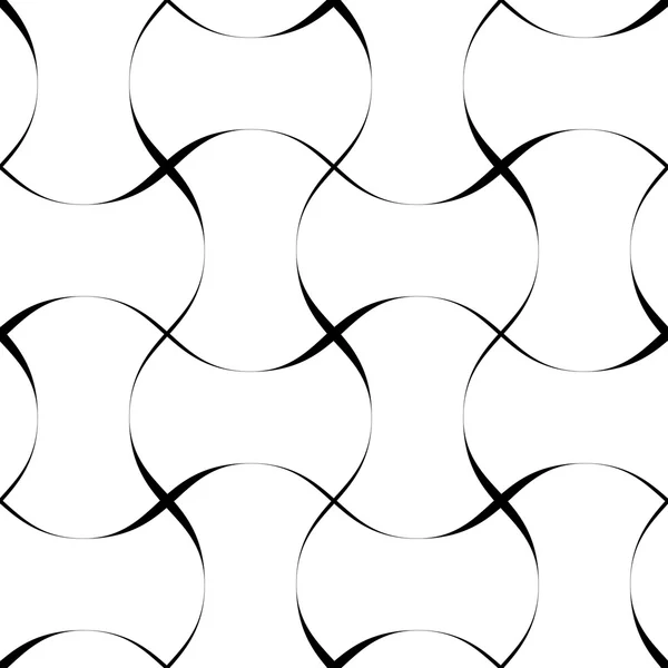 Zwart-wit naadloze patroon Golf lijnstijl, abstracte backg — Stockvector