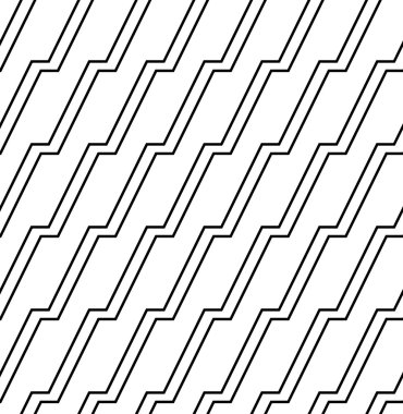 Siyah ve beyaz seamless modeli modern çizgiyle, abstr şık