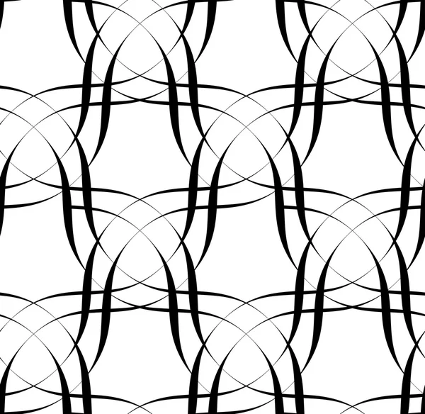 Black and white seamless pattern wave line style, abstract backg — Stock Vector