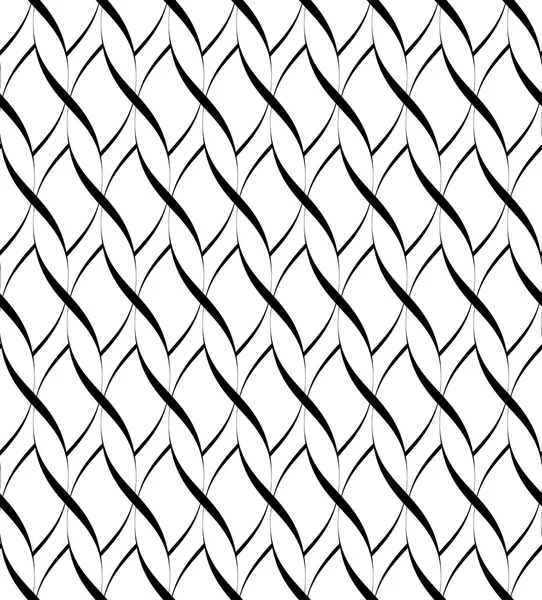 Schwarz-weiß nahtlose Muster Twist Line Stil, abstrakter Hintergrund. — Stockvektor