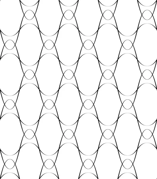 Estilo de línea de onda de patrón transparente en blanco y negro, respaldo abstracto — Vector de stock