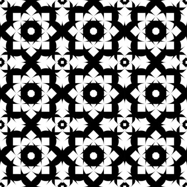 Siyah ve beyaz seamless modeli, arka plan.