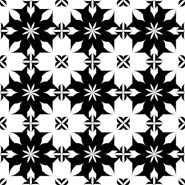 Zwart-wit naadloze patroon, abstracte achtergrond. — Stockvector