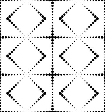 Siyah ve beyaz daire, soyut geometrik seamless modeli