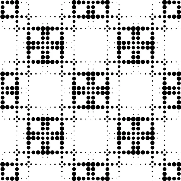 Modello geometrico senza cuciture in bianco e nero con cerchio, astratto — Vettoriale Stock