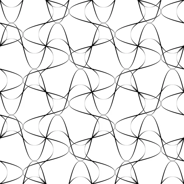 Estilo de línea de onda de patrón transparente en blanco y negro, respaldo abstracto — Vector de stock