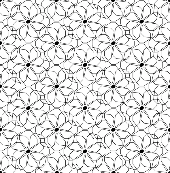 De naadloze patroon zwart-wit met bloem stijl, abstracte bac — Stockvector