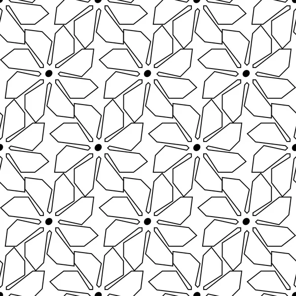 Patrón sin costura en blanco y negro con estilo de flor, bac abstracto — Archivo Imágenes Vectoriales