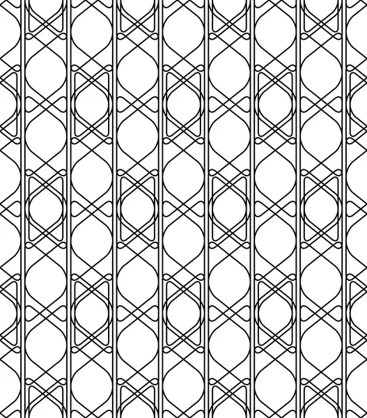 Black and white geometric seamless pattern modern stylish with l — Stock Vector