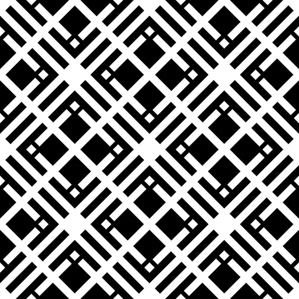 Motif géométrique sans couture noir et blanc avec carré et recta — Image vectorielle
