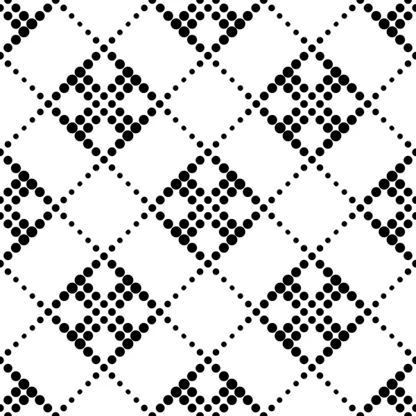 Patrón geométrico sin costura en blanco y negro con círculo, abstracto — Vector de stock