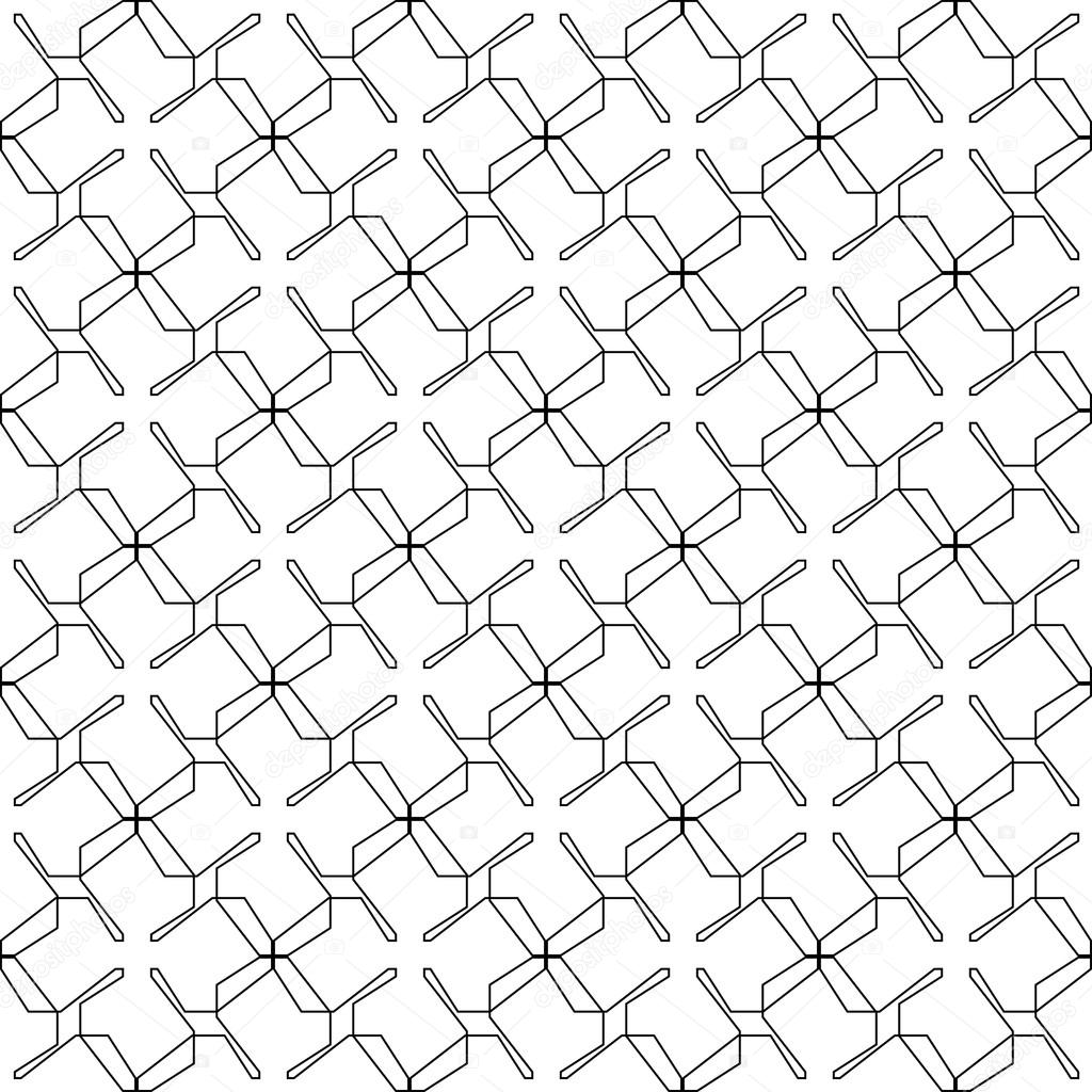 Black and white seamless pattern with flower style, abstract bac