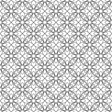 Siyah ve beyaz geometrik seamless modeli çiçek hattı ile şık.