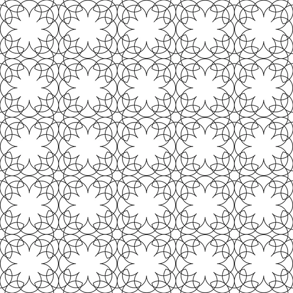 Black and white geometric seamless pattern flower stylish with line. — Stock Vector