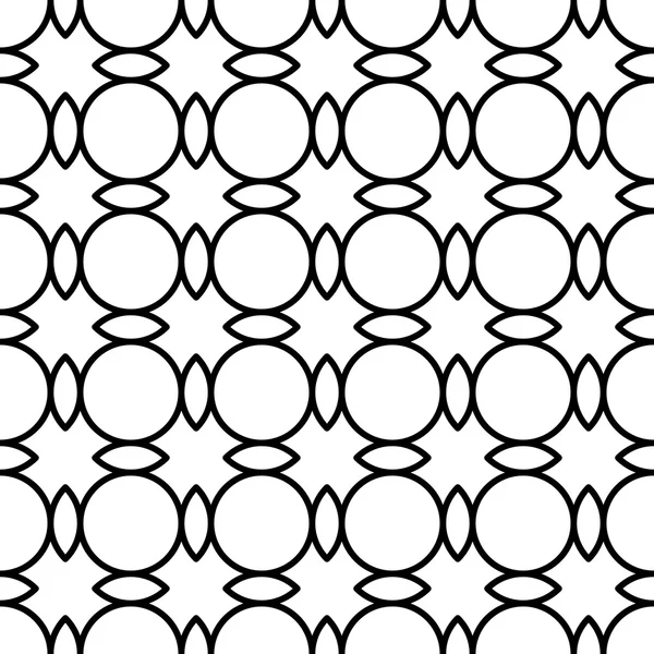Modèle sans couture géométrique noir et blanc avec ligne et cercle, fond abstrait . — Image vectorielle