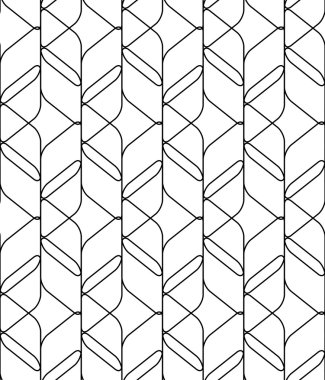 Siyah ve beyaz geometrik seamless modeli modern çizgiyle, arka plan şık.