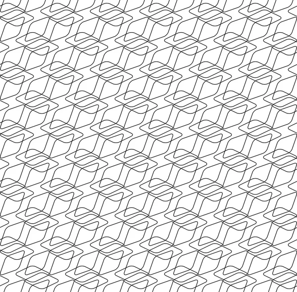 Patrón geométrico sin costura en blanco y negro con diamante redondo de esquina, fondo abstracto . — Archivo Imágenes Vectoriales