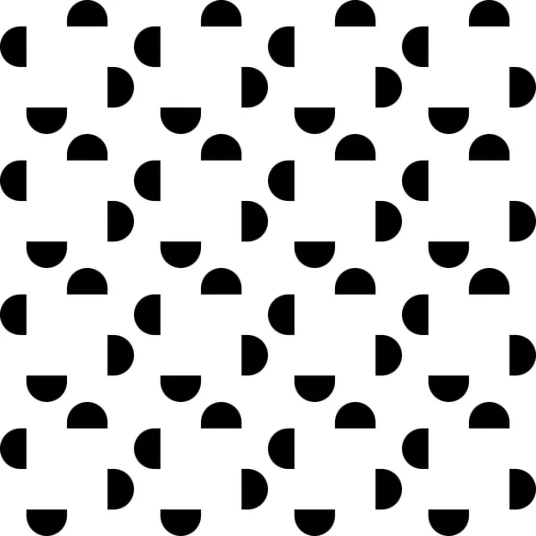 黑色和白色几何无缝模式与半圆，抽象背景. — 图库矢量图片