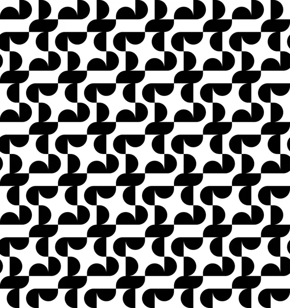 Black and white geometric seamless pattern with semicircle, abstract background. — Stock Vector