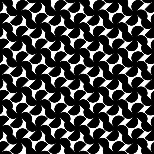 Zwart-wit geometrische naadloze patroon met halve cirkel, abstracte achtergrond. — Stockvector