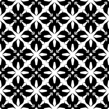 Siyah ve beyaz çiçek stili, arka plan ile seamless modeli.