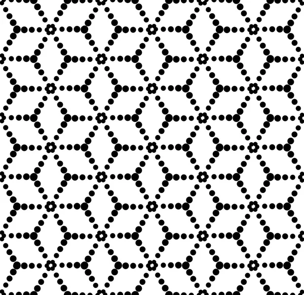 Motif géométrique sans couture noir et blanc avec cercle, fond abstrait . — Image vectorielle