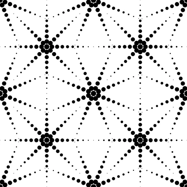 Schwarz-weiß geometrisches nahtloses Muster mit Kreis, abstrakter Hintergrund. — Stockvektor