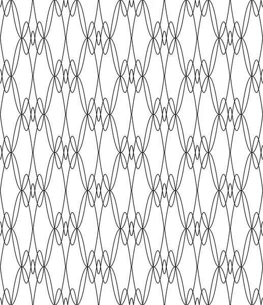 Modello geometrico senza cuciture in bianco e nero con linea d'onda, sfondo astratto . — Vettoriale Stock