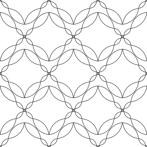 Schwarz-weiß geometrisches nahtloses Muster mit Wellenlinie, abstrakter Hintergrund. — Stockvektor