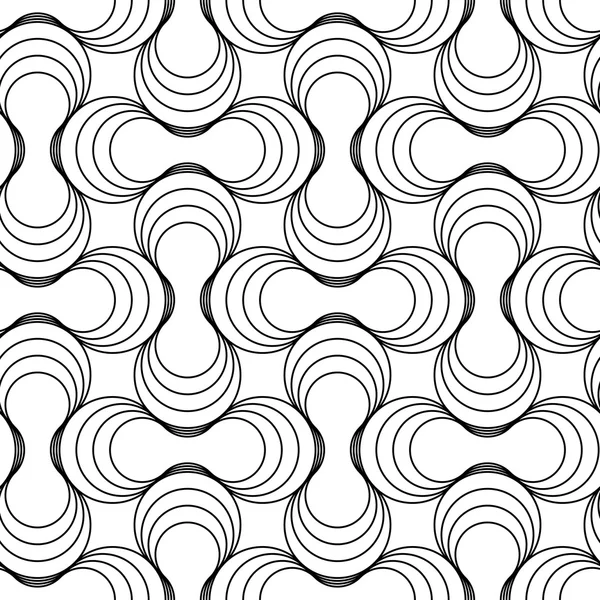 Черно-белый геометрический бесшовный рисунок с волнистой линией, абстрактный фон . — стоковый вектор