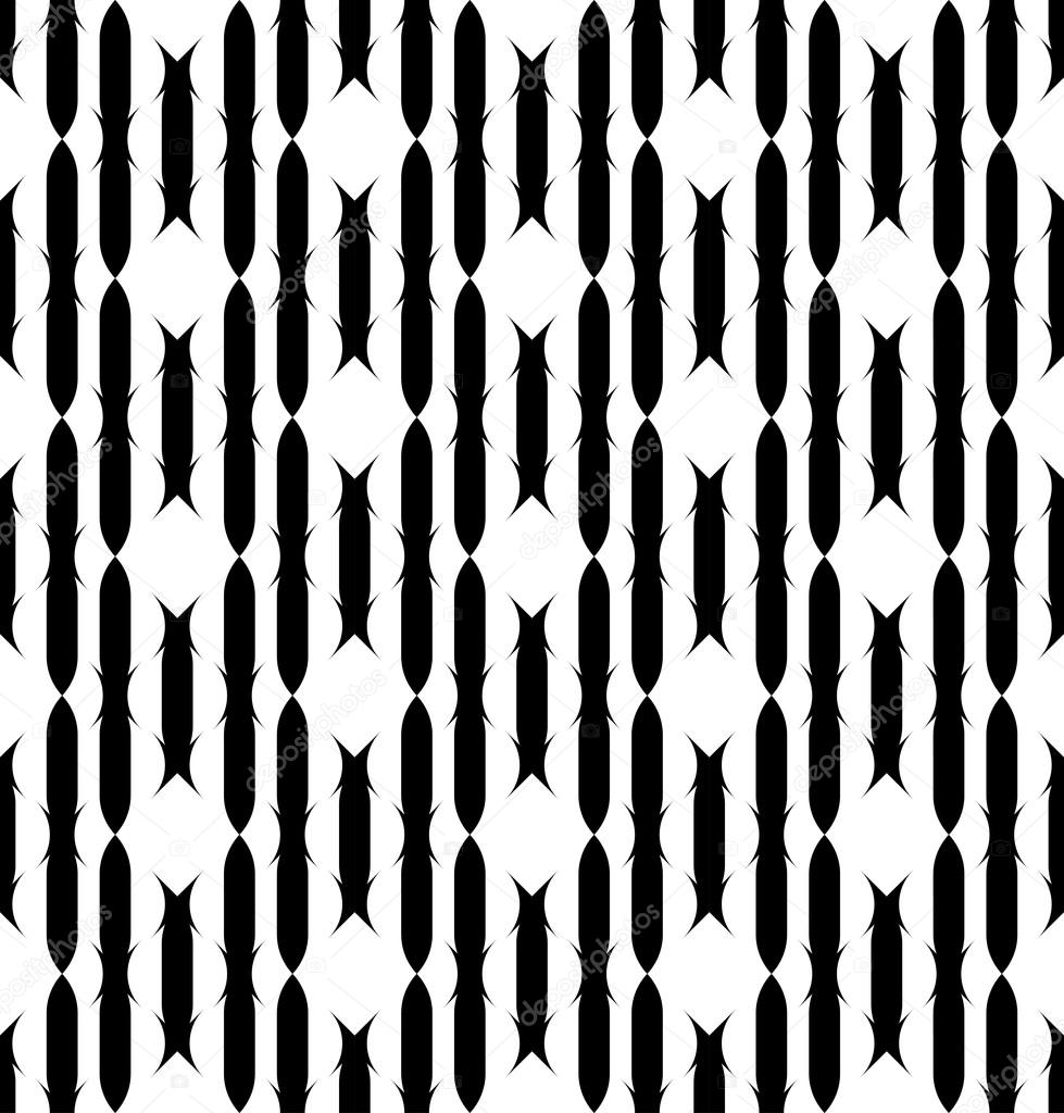 Black and white geometric seamless pattern with stripe, abstract background.