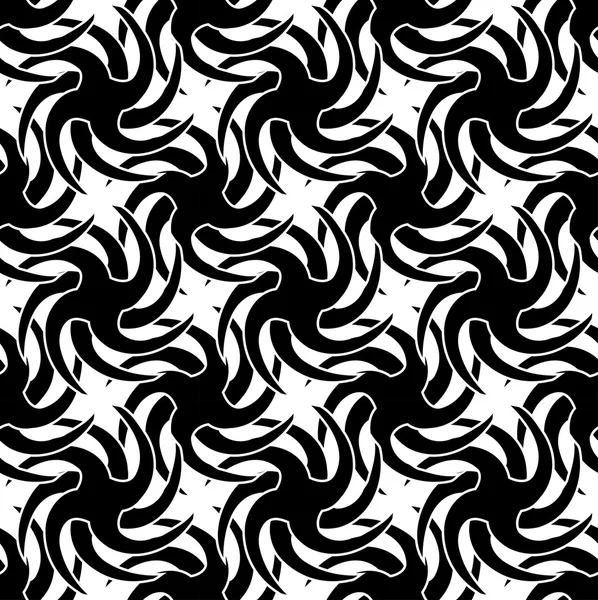 Zwart-wit naadloze patroon twist stijlvolle, abstracte achtergrond. — Stockvector