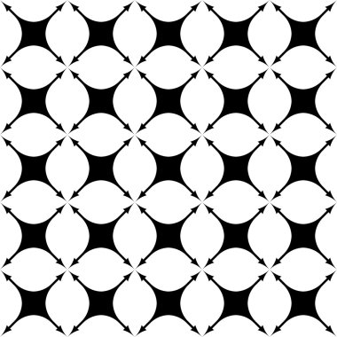 Ok başı, arka plan siyah ve beyaz geometrik seamless modeli.