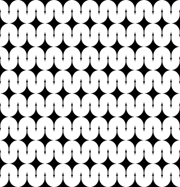 Fekete-fehér geometriai varrat nélküli mintát a nyíl fejét, absztrakt háttér. — Stock Vector